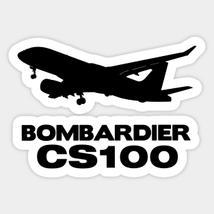 Bombardier CS100 Silhouette Print (Black) Sticker